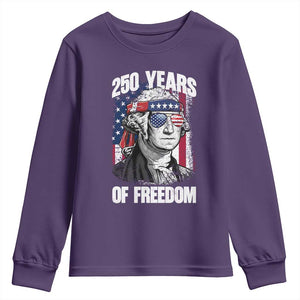 George Washington Founding Father Youth Sweatshirt 250 Years Of Freedom TS12 Purple Print Your Wear