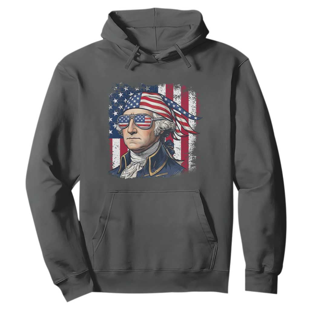 George Washington Patriotic Hoodie USA 250th Anniversary TS12 Dark Heather Print Your Wear