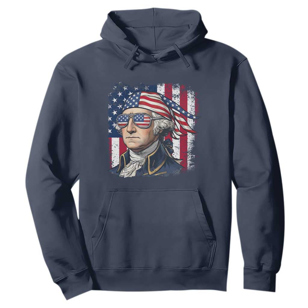 George Washington Patriotic Hoodie USA 250th Anniversary TS12 Navy Print Your Wear