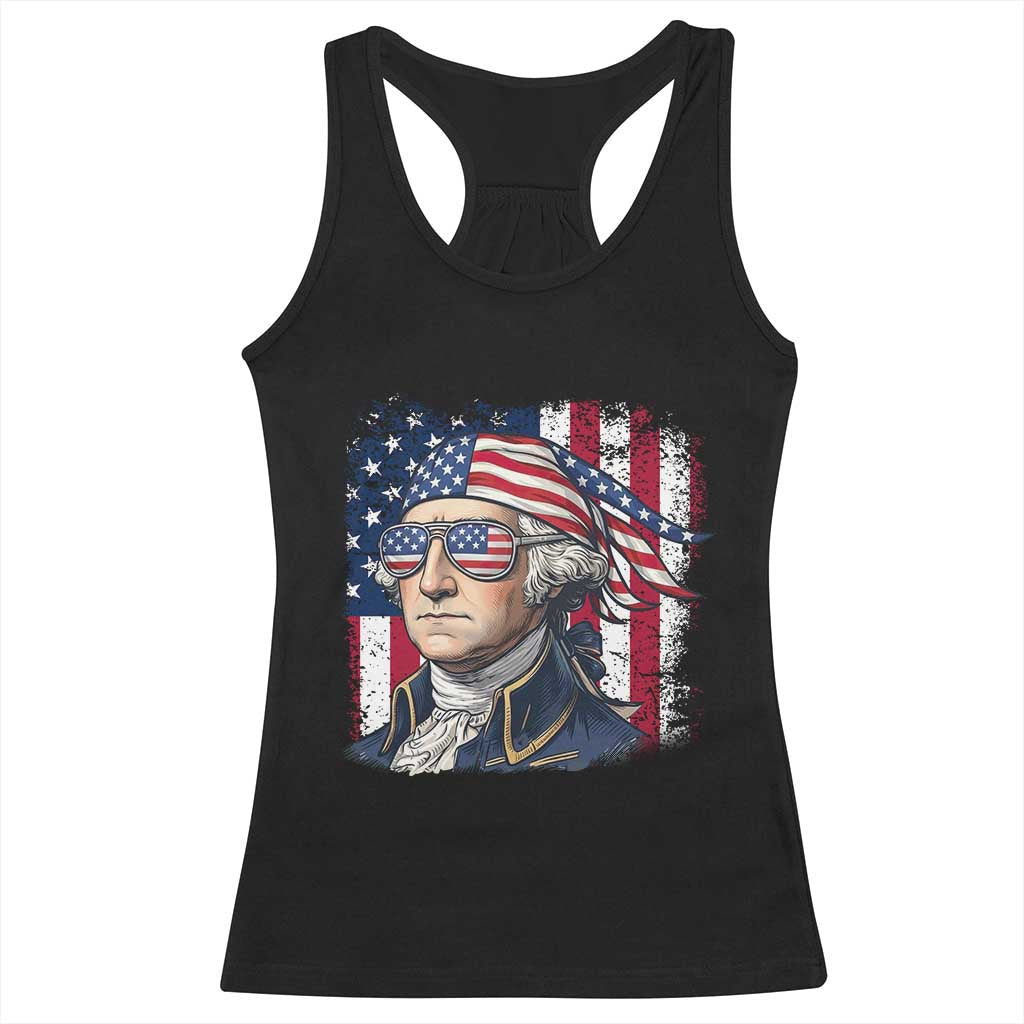 George Washington Patriotic Racerback Tank Top USA 250th Anniversary TS12 Black Print Your Wear