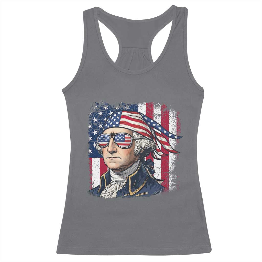 George Washington Patriotic Racerback Tank Top USA 250th Anniversary TS12 Charcoal Print Your Wear