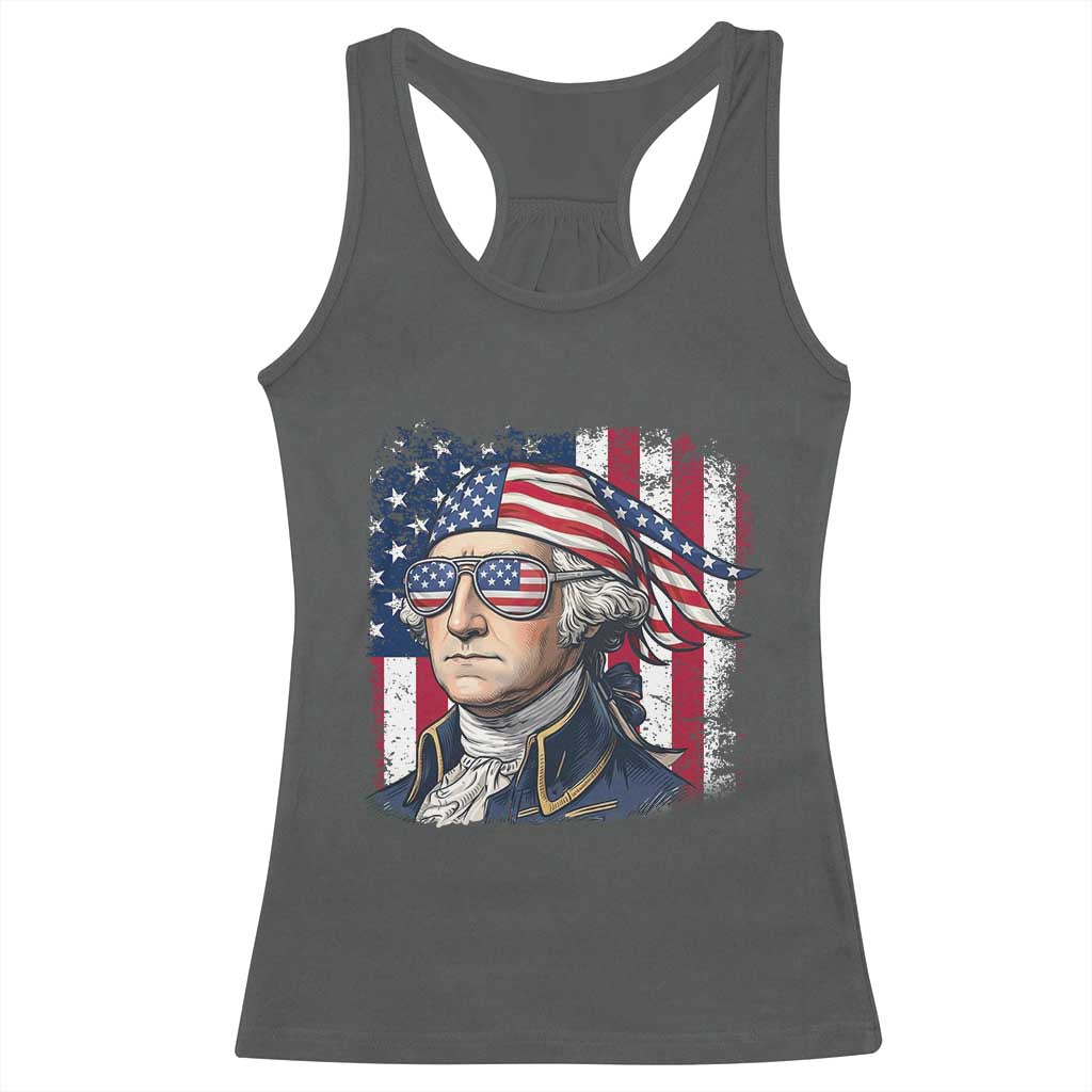 George Washington Patriotic Racerback Tank Top USA 250th Anniversary TS12 Dark Heather Print Your Wear