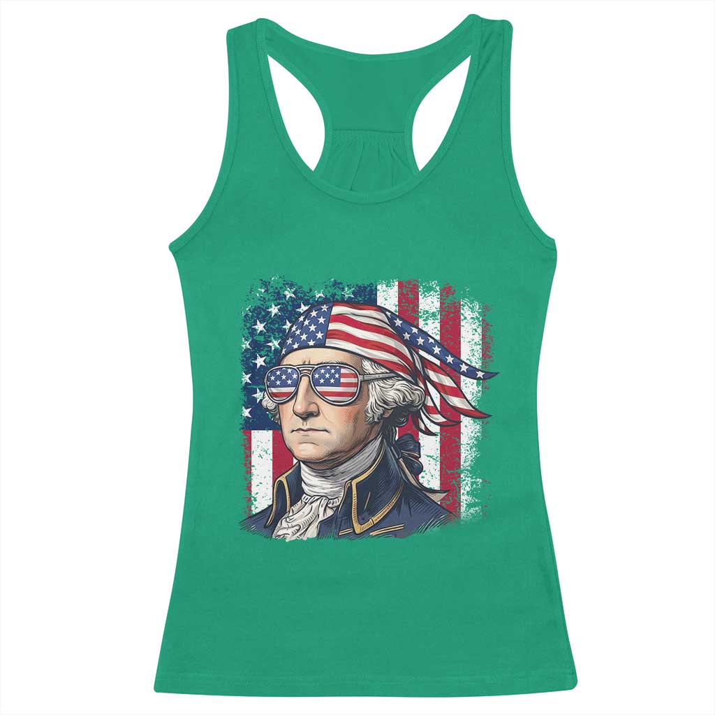 George Washington Patriotic Racerback Tank Top USA 250th Anniversary TS12 Irish Green Print Your Wear
