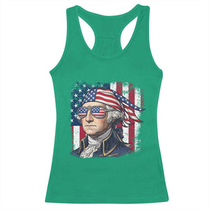 George Washington Patriotic Racerback Tank Top USA 250th Anniversary TS12 Irish Green Print Your Wear