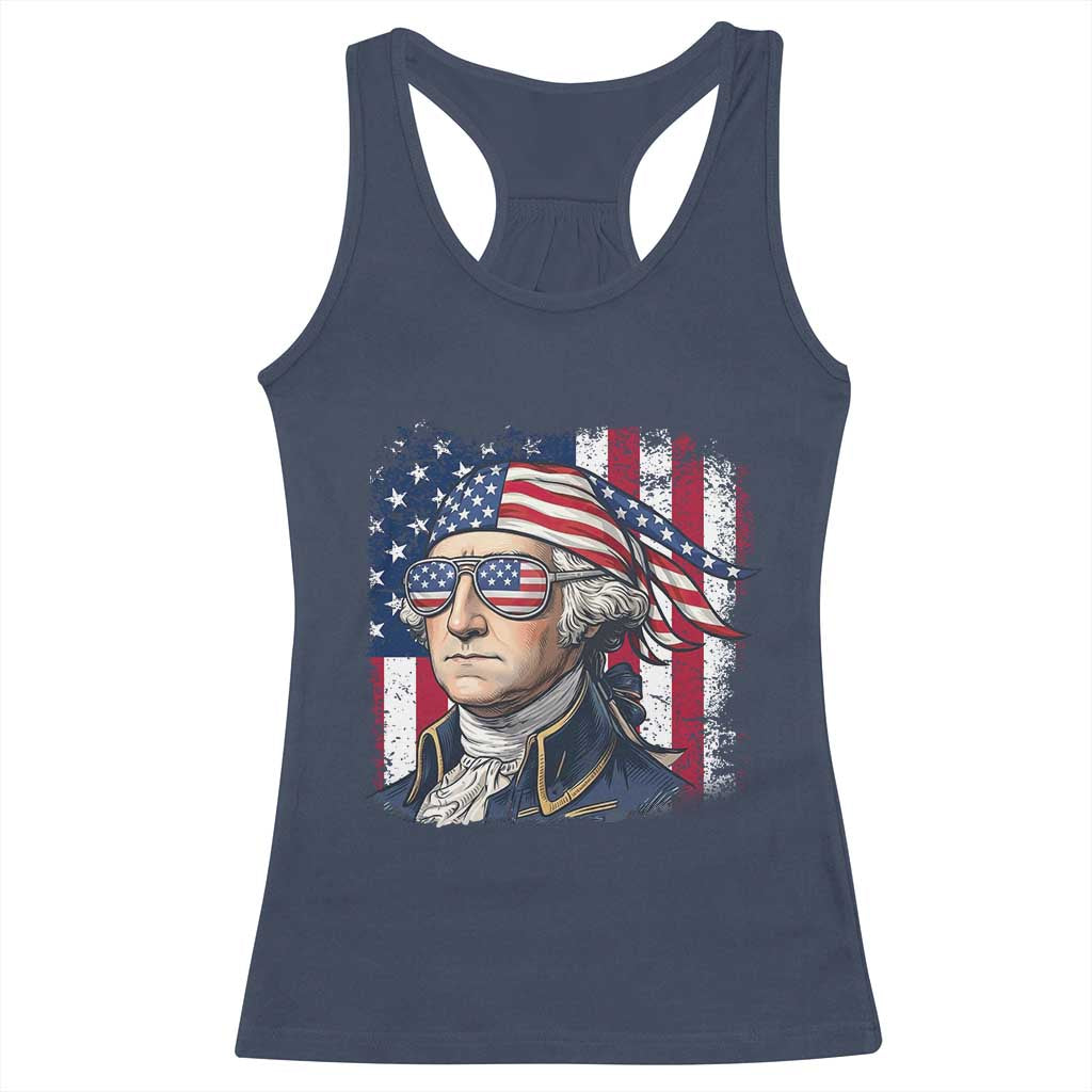George Washington Patriotic Racerback Tank Top USA 250th Anniversary TS12 Navy Print Your Wear