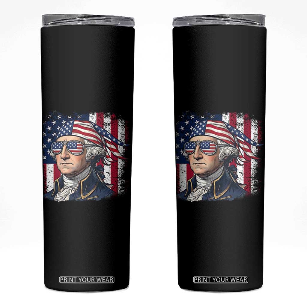 George Washington Patriotic Skinny Tumbler USA 250th Anniversary TS12 Black Print Your Wear