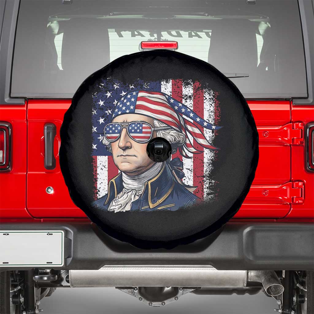 George Washington Patriotic Spare Tire Cover USA 250th Anniversary TS12 Black Print Your Wear