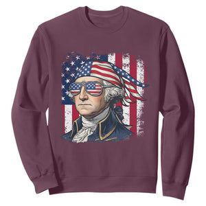 George Washington Patriotic Sweatshirt USA 250th Anniversary TS12 Maroon Print Your Wear
