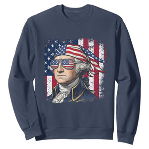 George Washington Patriotic Sweatshirt USA 250th Anniversary TS12 Navy Print Your Wear