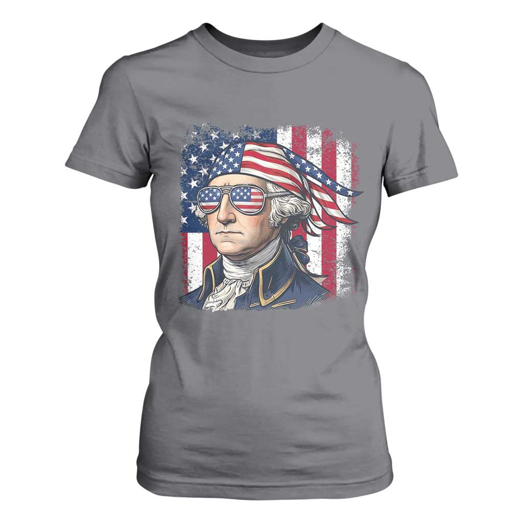 George Washington Patriotic T Shirt For Women USA 250th Anniversary TS12 Charcoal Print Your Wear