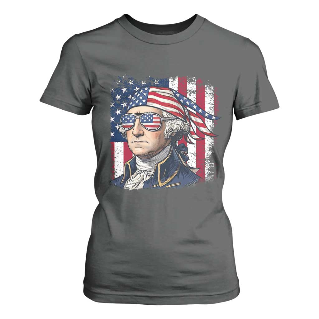 George Washington Patriotic T Shirt For Women USA 250th Anniversary TS12 Dark Heather Print Your Wear