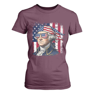 George Washington Patriotic T Shirt For Women USA 250th Anniversary TS12 Maroon Print Your Wear