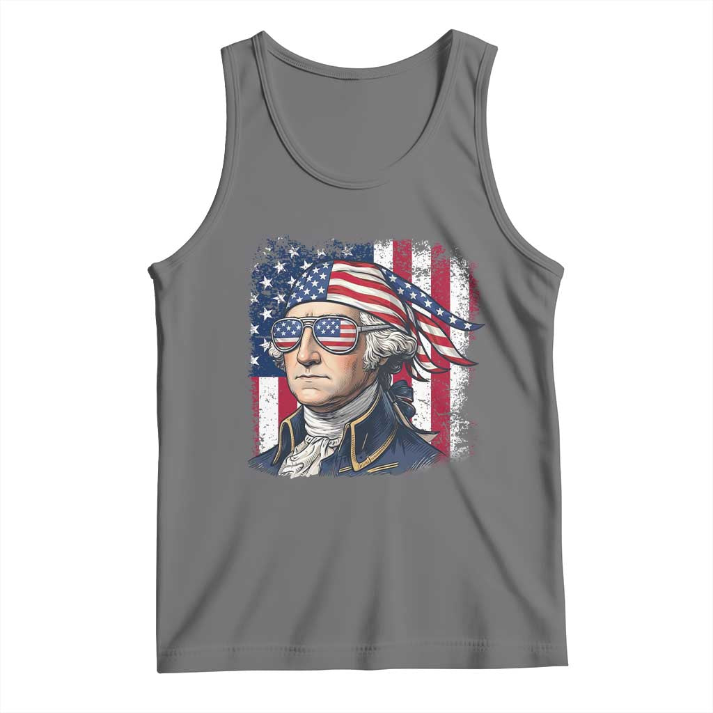 George Washington Patriotic Tank Top USA 250th Anniversary TS12 Black Heather Print Your Wear
