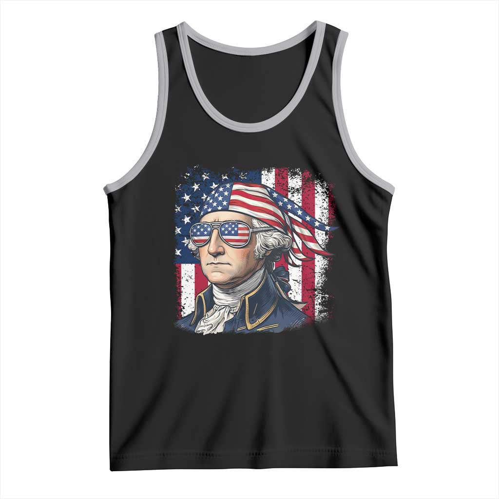 George Washington Patriotic Tank Top USA 250th Anniversary TS12 Black Athletic Heather Print Your Wear