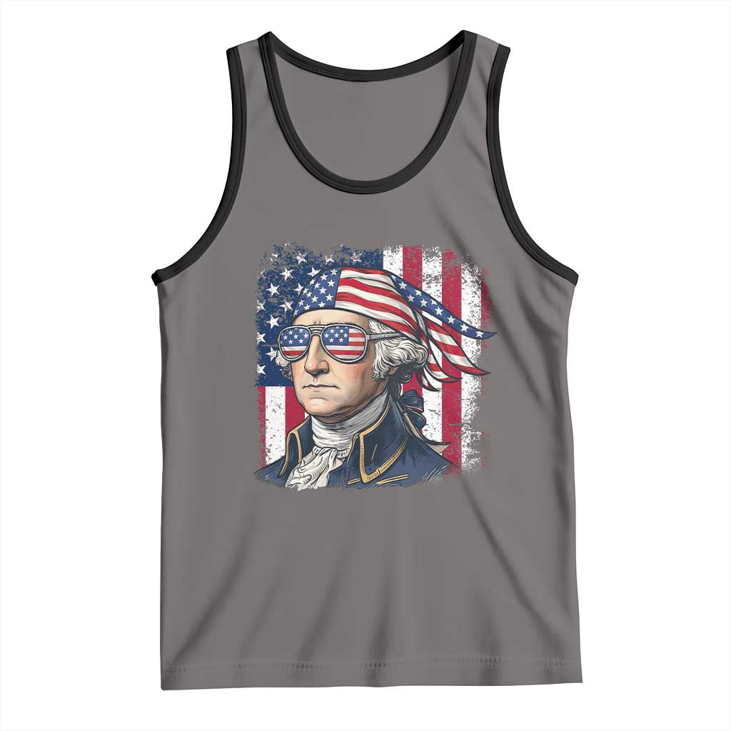George Washington Patriotic Tank Top USA 250th Anniversary TS12 Deep Heather Black Print Your Wear