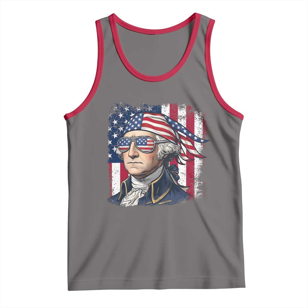 George Washington Patriotic Tank Top USA 250th Anniversary TS12 Deep Heather Red Print Your Wear