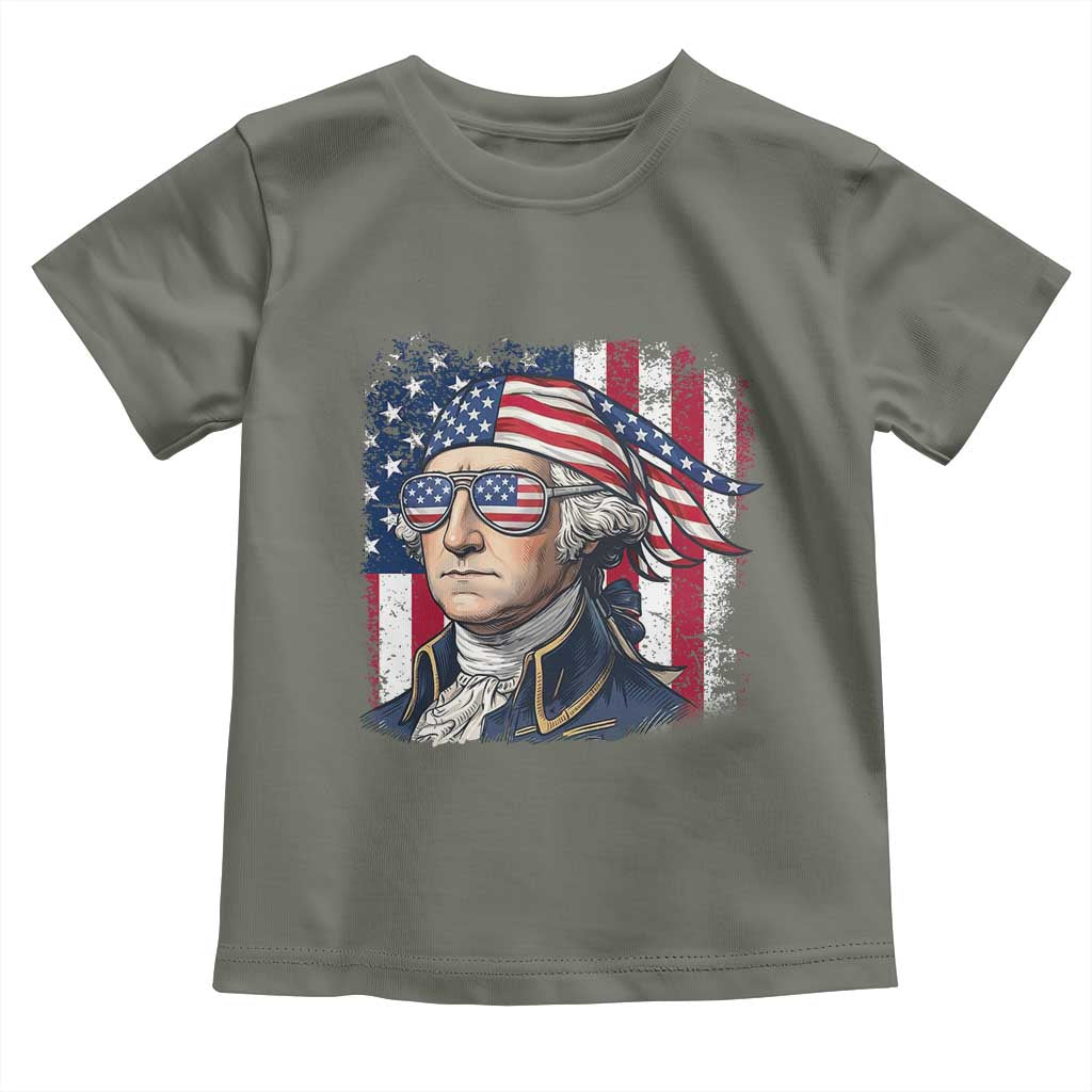 George Washington Patriotic Toddler T Shirt USA 250th Anniversary TS12 Military Green Print Your Wear