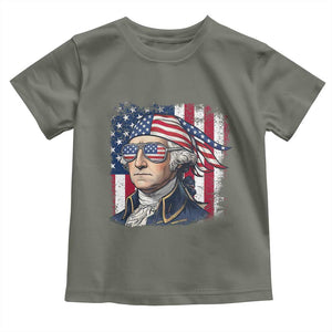 George Washington Patriotic Toddler T Shirt USA 250th Anniversary TS12 Military Green Print Your Wear