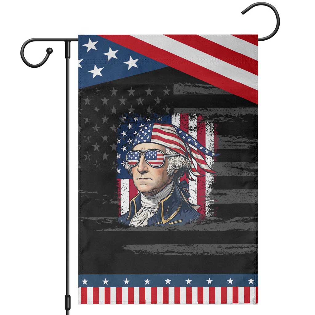 George Washington Patriotic Garden Flag USA 250th Anniversary TS12 Distressed Black Blue Print Your Wear