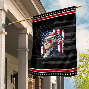 George Washington Patriotic Garden Flag USA 250th Anniversary TS12 Distressed Black Red Print Your Wear