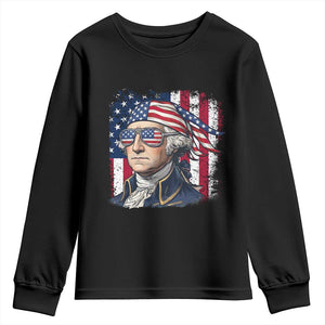 George Washington Patriotic Youth Sweatshirt USA 250th Anniversary TS12 Black Print Your Wear