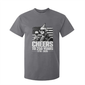 Funny George Washington Cheers To 250 Years T Shirt For Kid TS12 Charcoal Print Your Wear
