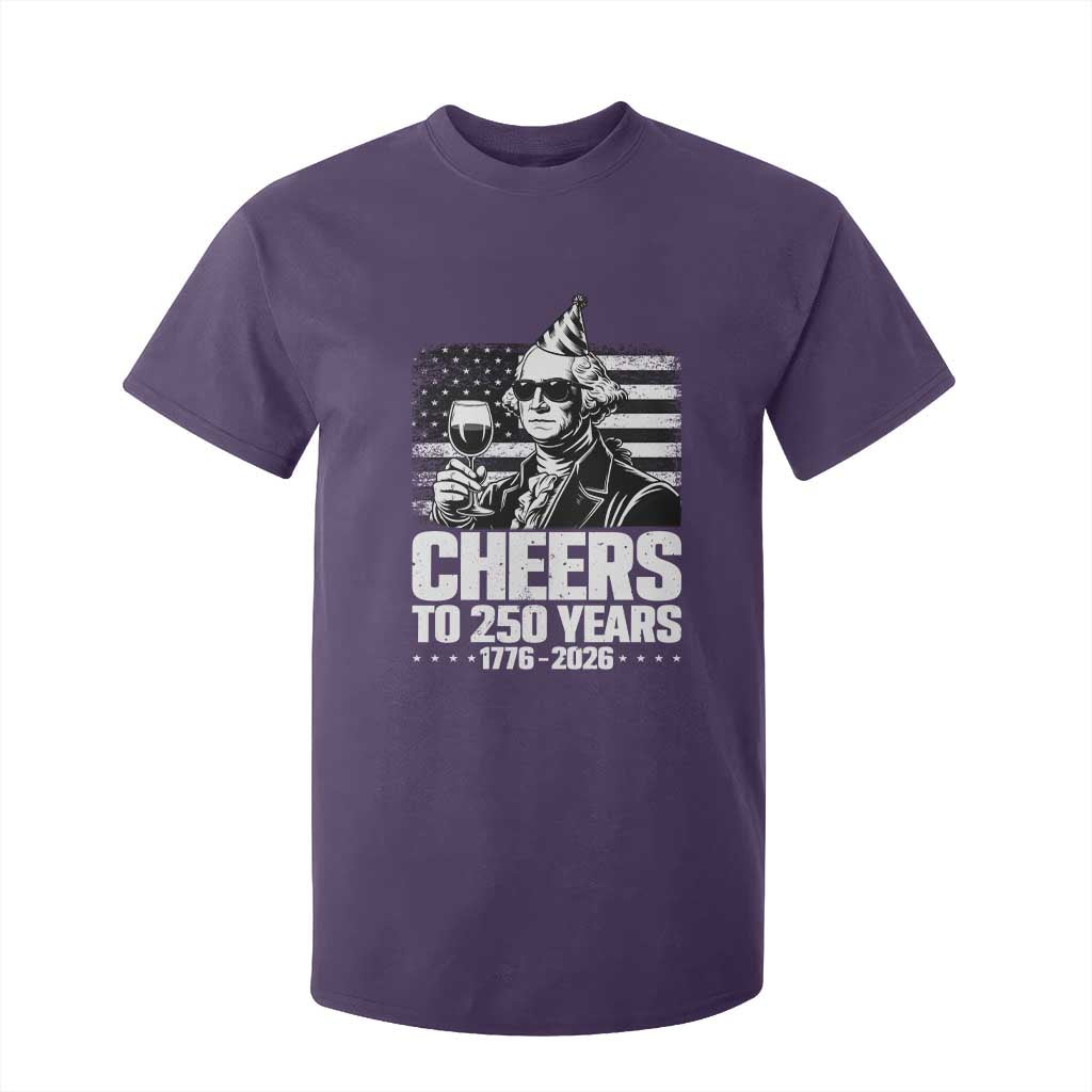 Funny George Washington Cheers To 250 Years T Shirt For Kid TS12 Purple Print Your Wear
