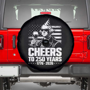 Funny George Washington Cheers To 250 Years Spare Tire Cover TS12 Black Print Your Wear