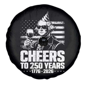 Funny George Washington Cheers To 250 Years Spare Tire Cover TS12 Print Your Wear