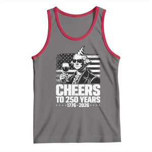 Funny George Washington Cheers To 250 Years Tank Top TS12 Deep Heather Red Print Your Wear