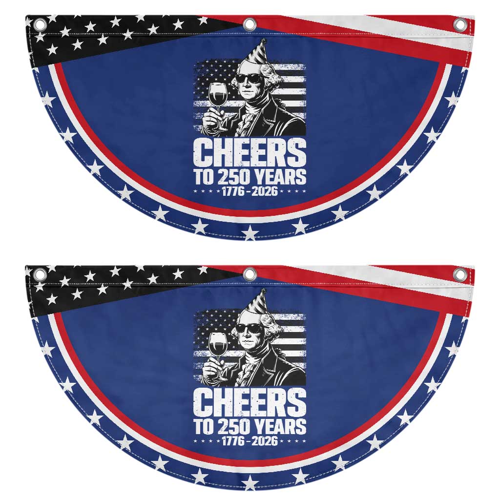 Funny George Washington Cheers To 250 Years Patriotic Fan Flag TS12 2pcs pack Classic Navy Print Your Wear