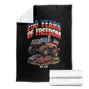 Funny George Washington Monster Truck Throw Blanket America 250th Anniversary TS12 Black Print Your Wear