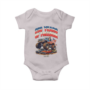 Funny George Washington Monster Truck Baby Onesie USA 250th Anniversary TS12 Ice Gray Print Your Wear