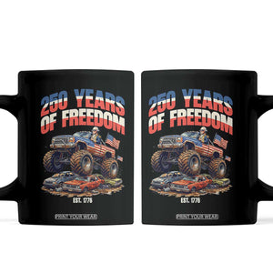 Funny George Washington Monster Truck Coffee Mug America 250th Anniversary TS12 Black Print Your Wear