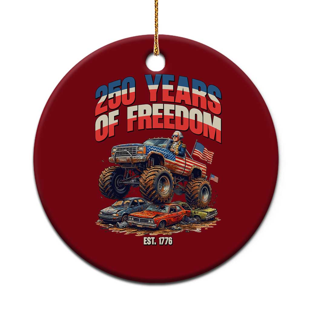 Funny George Washington Monster Truck Ceramic Ornament America 250th Anniversary TS12 1pc Red Print Your Wear