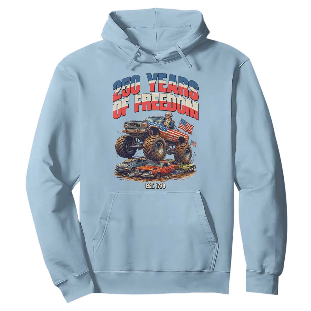 Funny George Washington Monster Truck Hoodie America 250th Anniversary TS12 Light Blue Print Your Wear