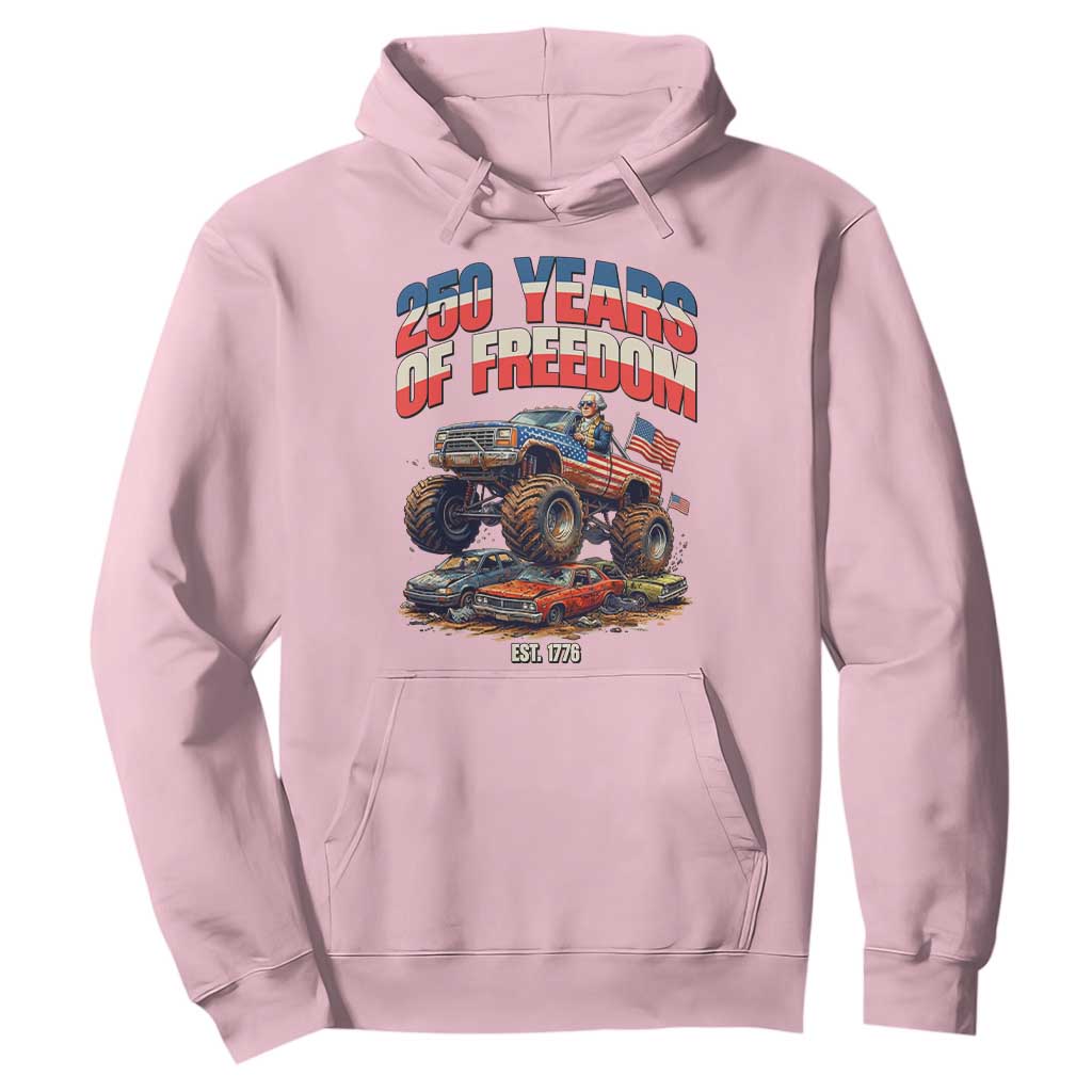 Funny George Washington Monster Truck Hoodie America 250th Anniversary TS12 Light Pink Print Your Wear