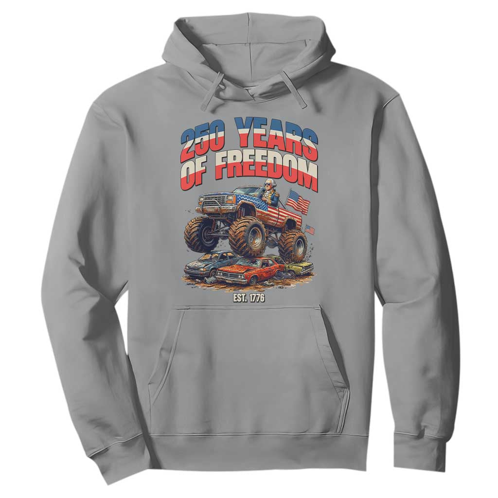 Funny George Washington Monster Truck Hoodie America 250th Anniversary TS12 Sport Gray Print Your Wear