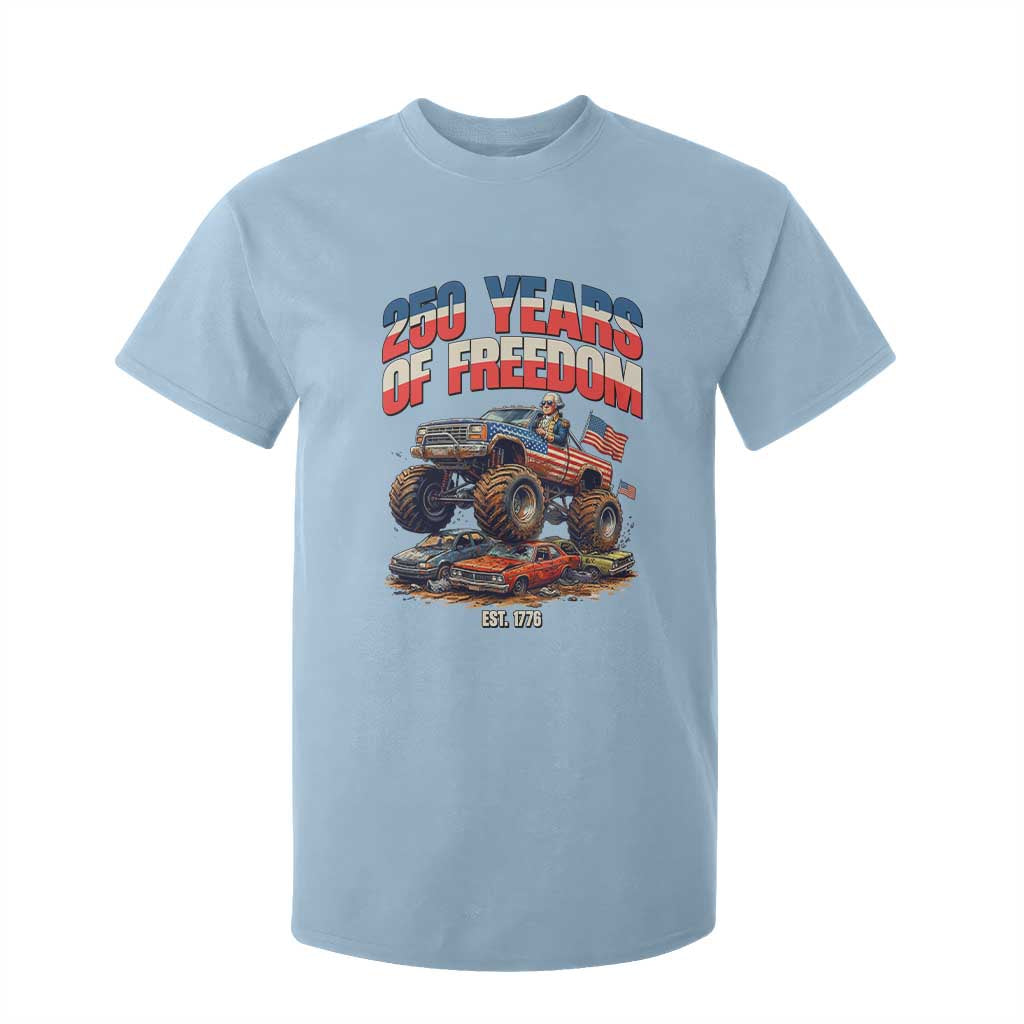 Funny George Washington Monster Truck T Shirt For Kid America 250th Anniversary TS12 Light Blue Print Your Wear