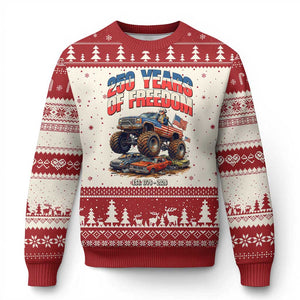 Funny George Washington Monster Truck Ugly Christmas Sweater America 250th Anniversary TS12 Beige Red Print Your Wear