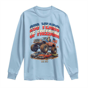 Funny George Washington Monster Truck Long Sleeve Shirt America 250th Anniversary TS12 Light Blue Print Your Wear