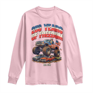 Funny George Washington Monster Truck Long Sleeve Shirt America 250th Anniversary TS12 Light Pink Print Your Wear