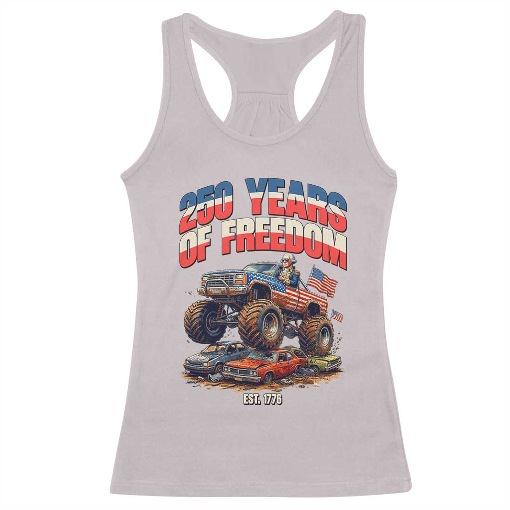 Funny George Washington Monster Truck Racerback Tank Top America 250th Anniversary TS12 Ice Gray Print Your Wear