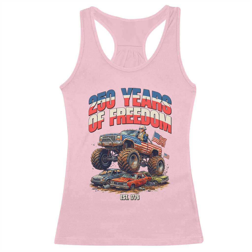 Funny George Washington Monster Truck Racerback Tank Top America 250th Anniversary TS12 Light Pink Print Your Wear