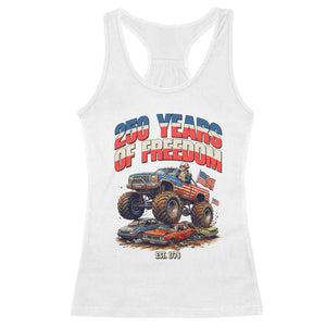Funny George Washington Monster Truck Racerback Tank Top America 250th Anniversary TS12 White Print Your Wear