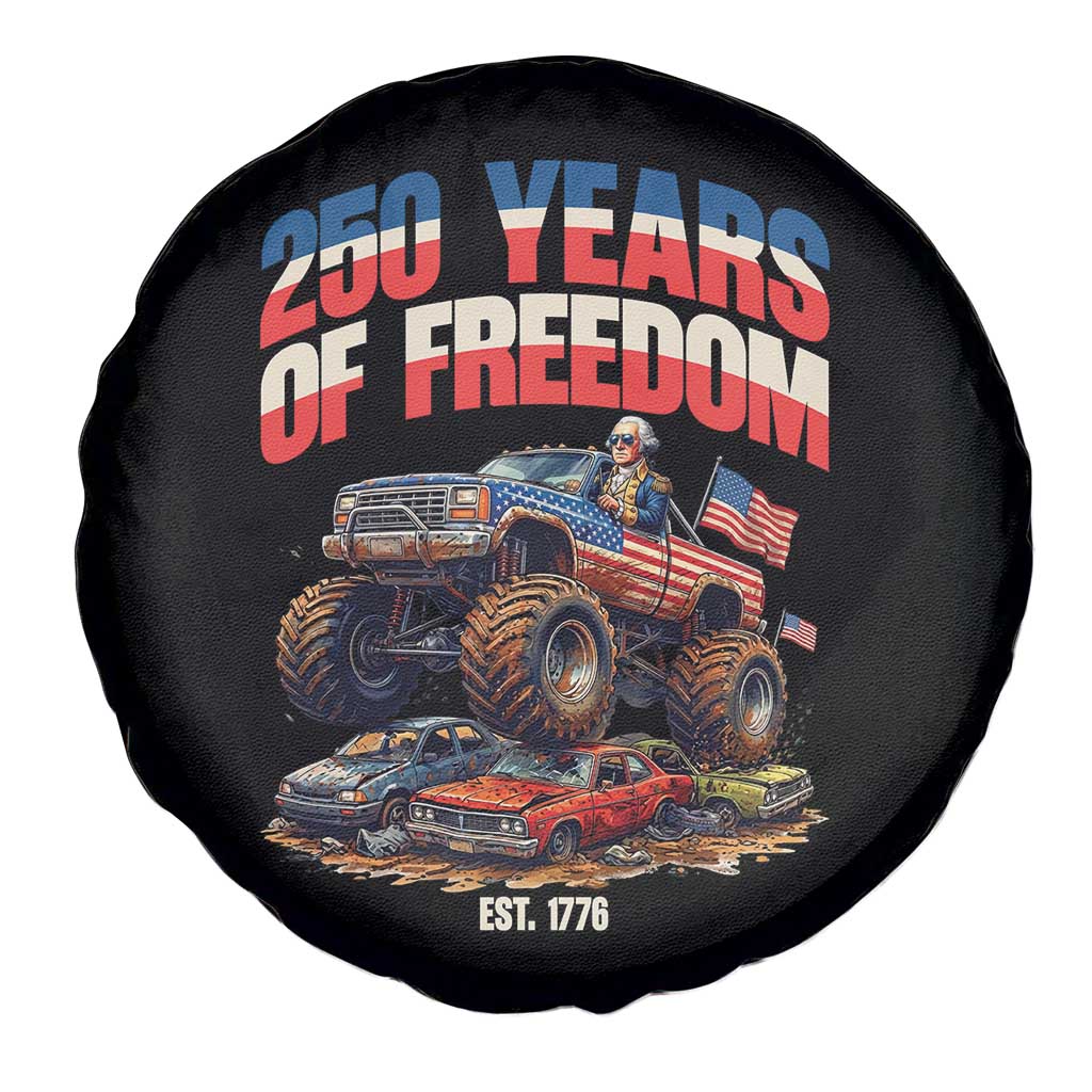 Funny George Washington Monster Truck Spare Tire Cover America 250th Anniversary TS12 Print Your Wear