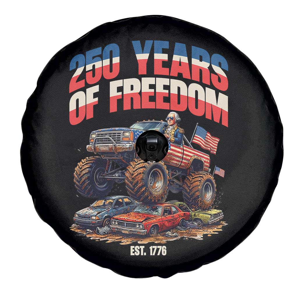 Funny George Washington Monster Truck Spare Tire Cover America 250th Anniversary TS12 Print Your Wear