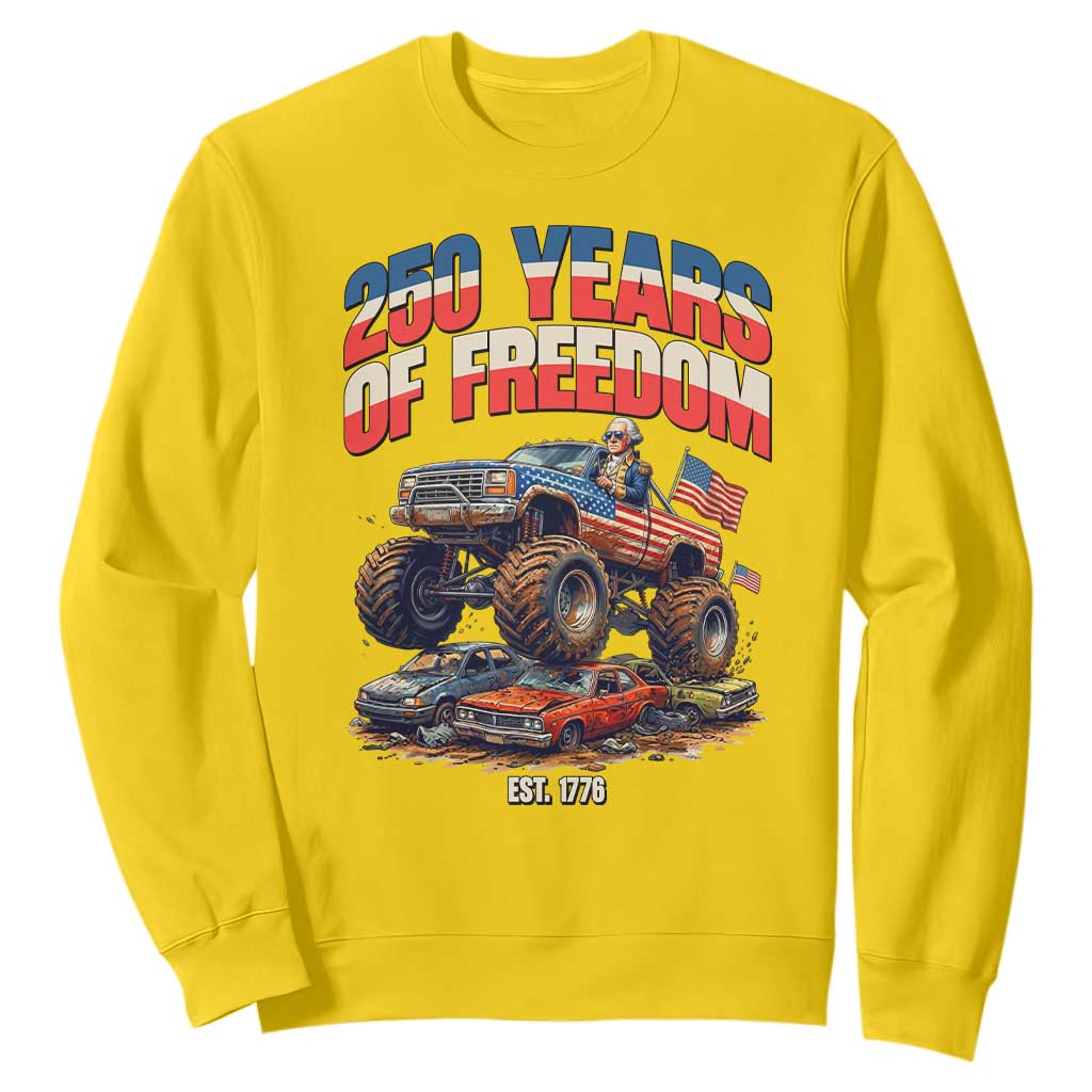 Funny George Washington Monster Truck Sweatshirt America 250th Anniversary TS12 Daisy Print Your Wear