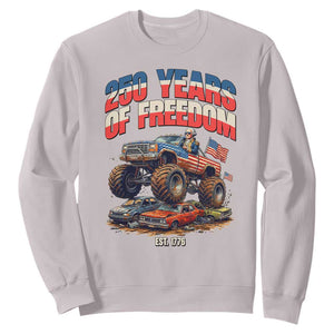 Funny George Washington Monster Truck Sweatshirt America 250th Anniversary TS12 Ice Gray Print Your Wear