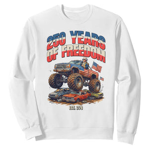 Funny George Washington Monster Truck Sweatshirt America 250th Anniversary TS12 White Print Your Wear